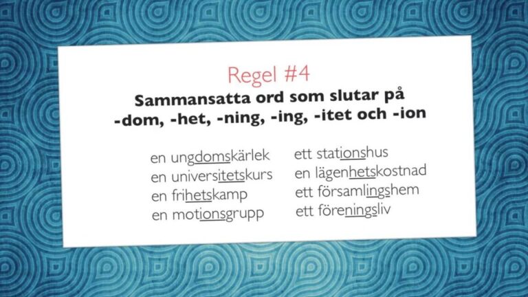 Exempel på sammansatta ord i svenska språket