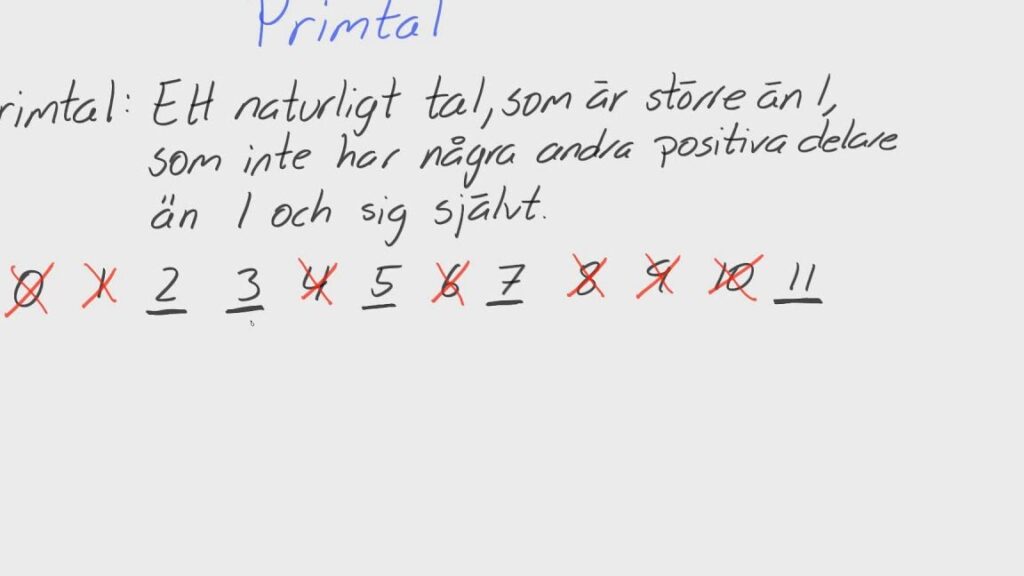 Primtal exempel och hur de används i matematik
